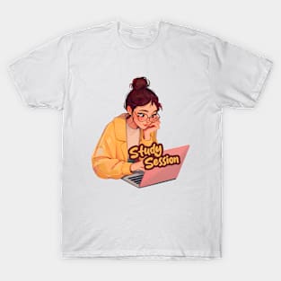 Cartoon girl with laptop T-Shirt